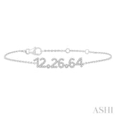 1/4 Ctw '12.26.64' Date Diamond Bracelet in 10K White Gold